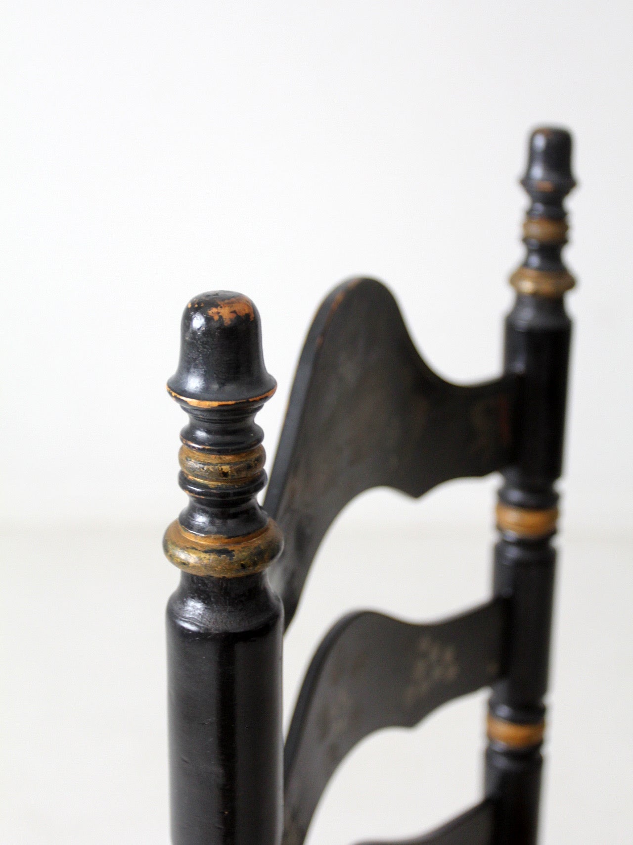 vintage Hitchcock style ladderback chair with rush seat