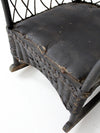 antique Victorian black wicker child's rocking chair