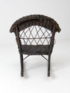 antique Victorian black wicker child's rocking chair