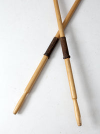 vintage wood oars pair