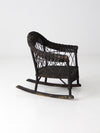 antique Victorian black wicker child's rocking chair