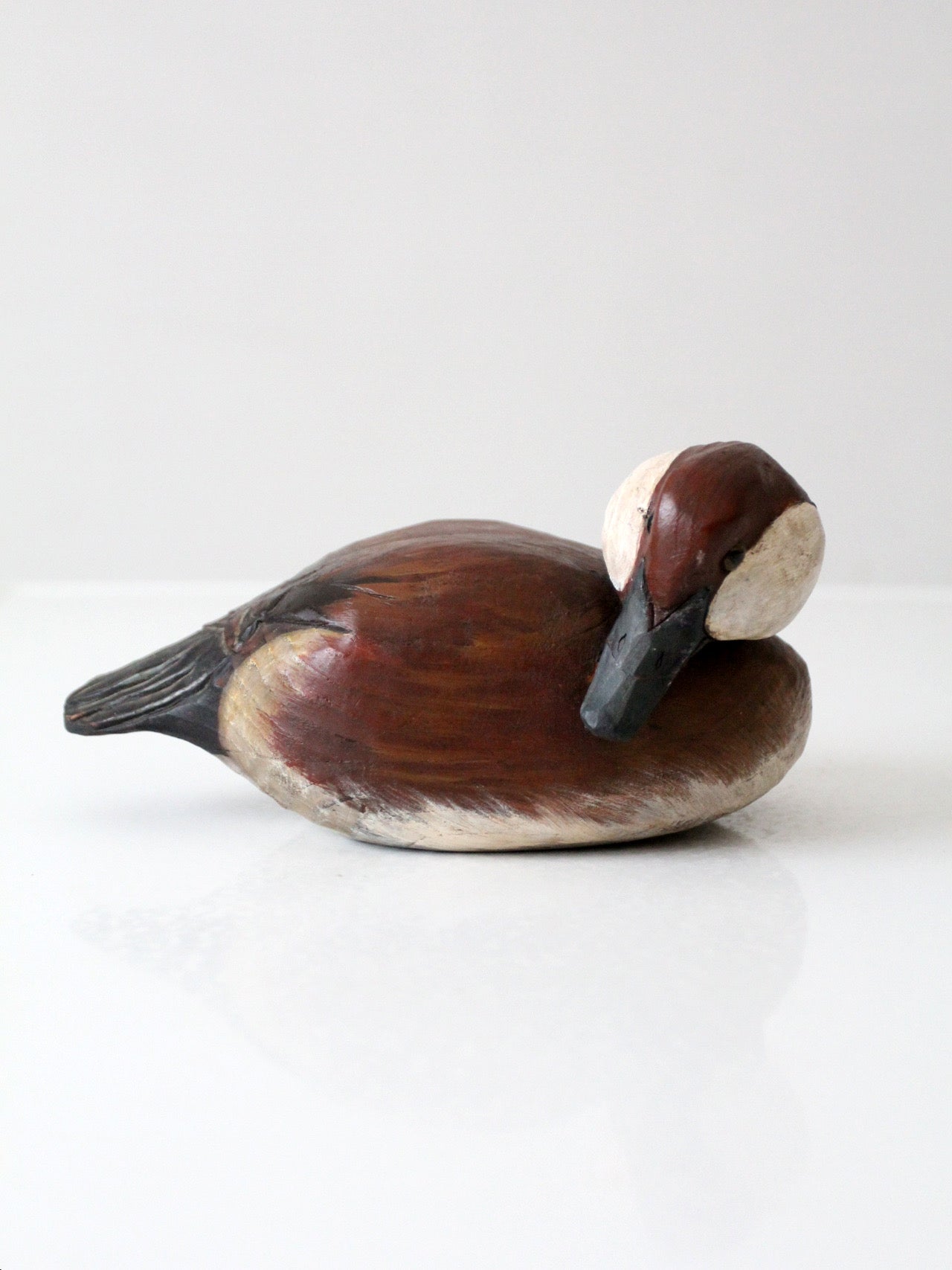 vintage hand-carved canvasback duck decoy