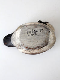 vintage hand-carved canvasback duck decoy