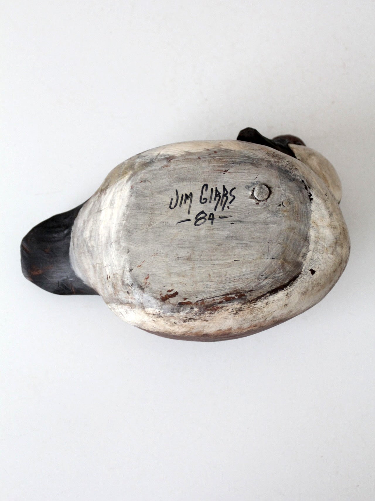 vintage hand-carved canvasback duck decoy