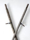 antique distressed wooden oars pair