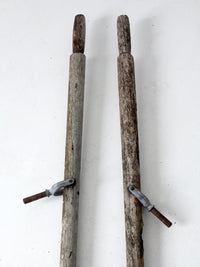 antique distressed wooden oars pair