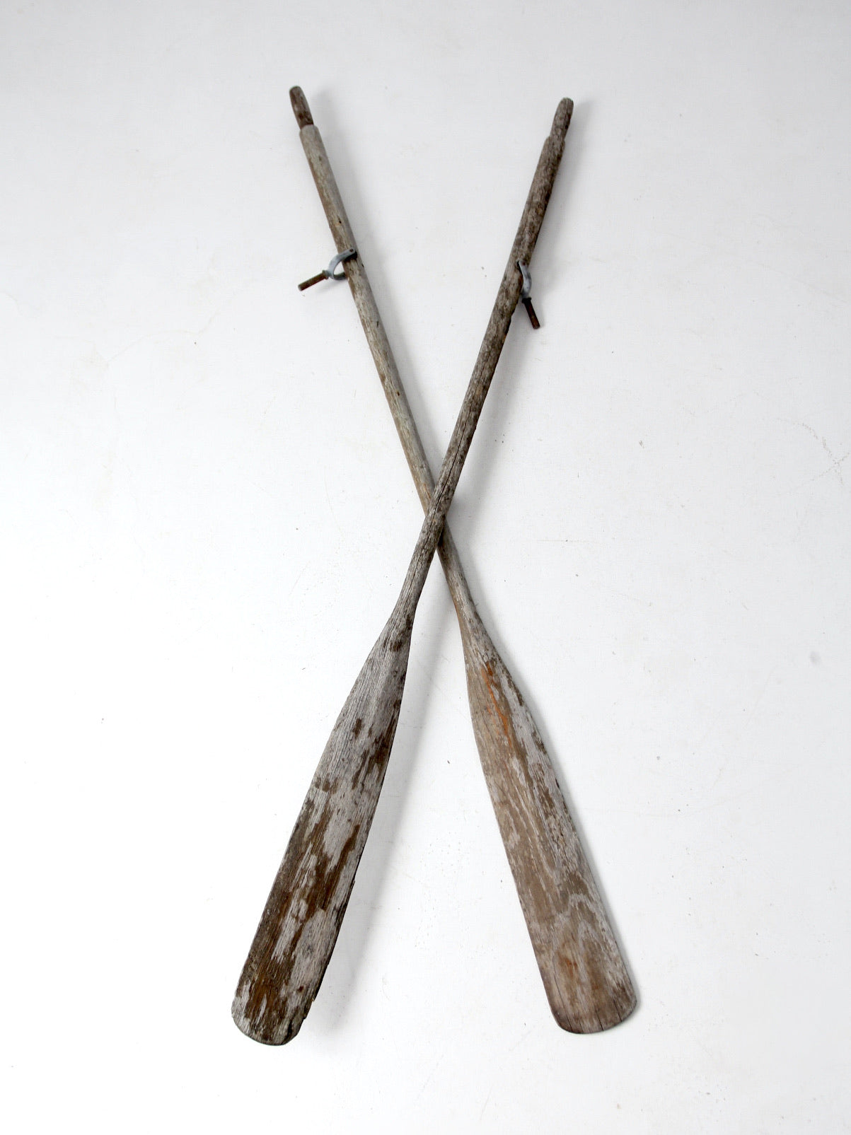 Antique Distressed Wooden Oars Pair 86 Vintage antique-distressed-wooden-oars-pair-86-vintage