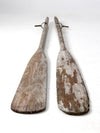 antique distressed wooden oars pair