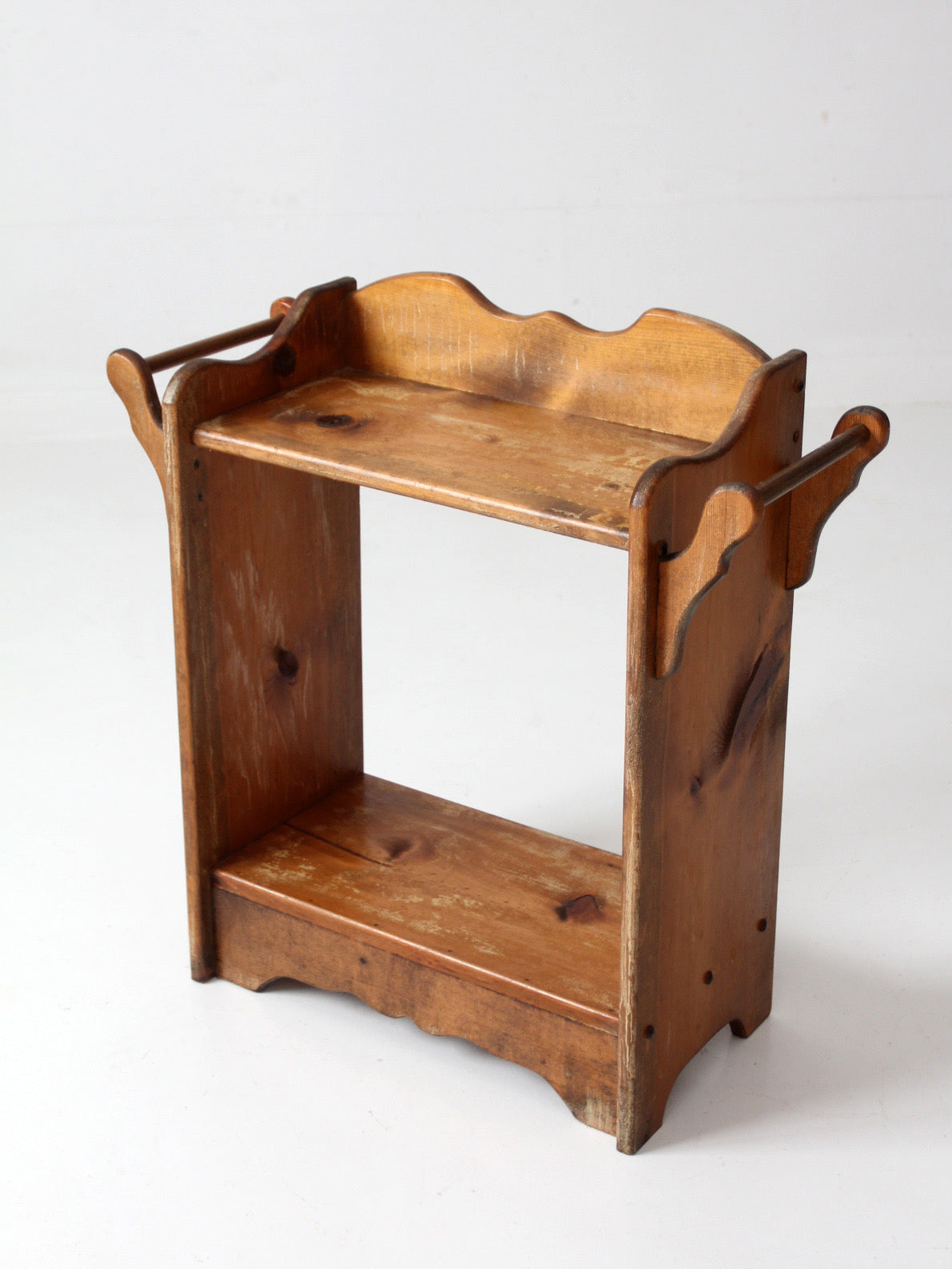 antique pine washstand with towel bars