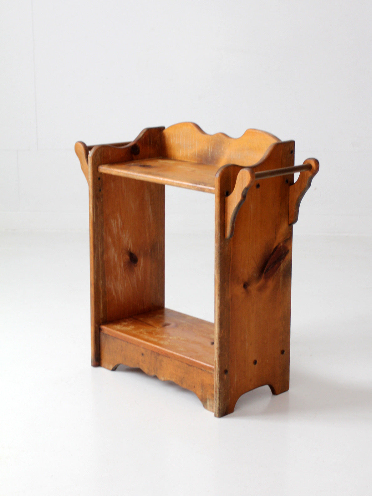 antique pine washstand with towel bars