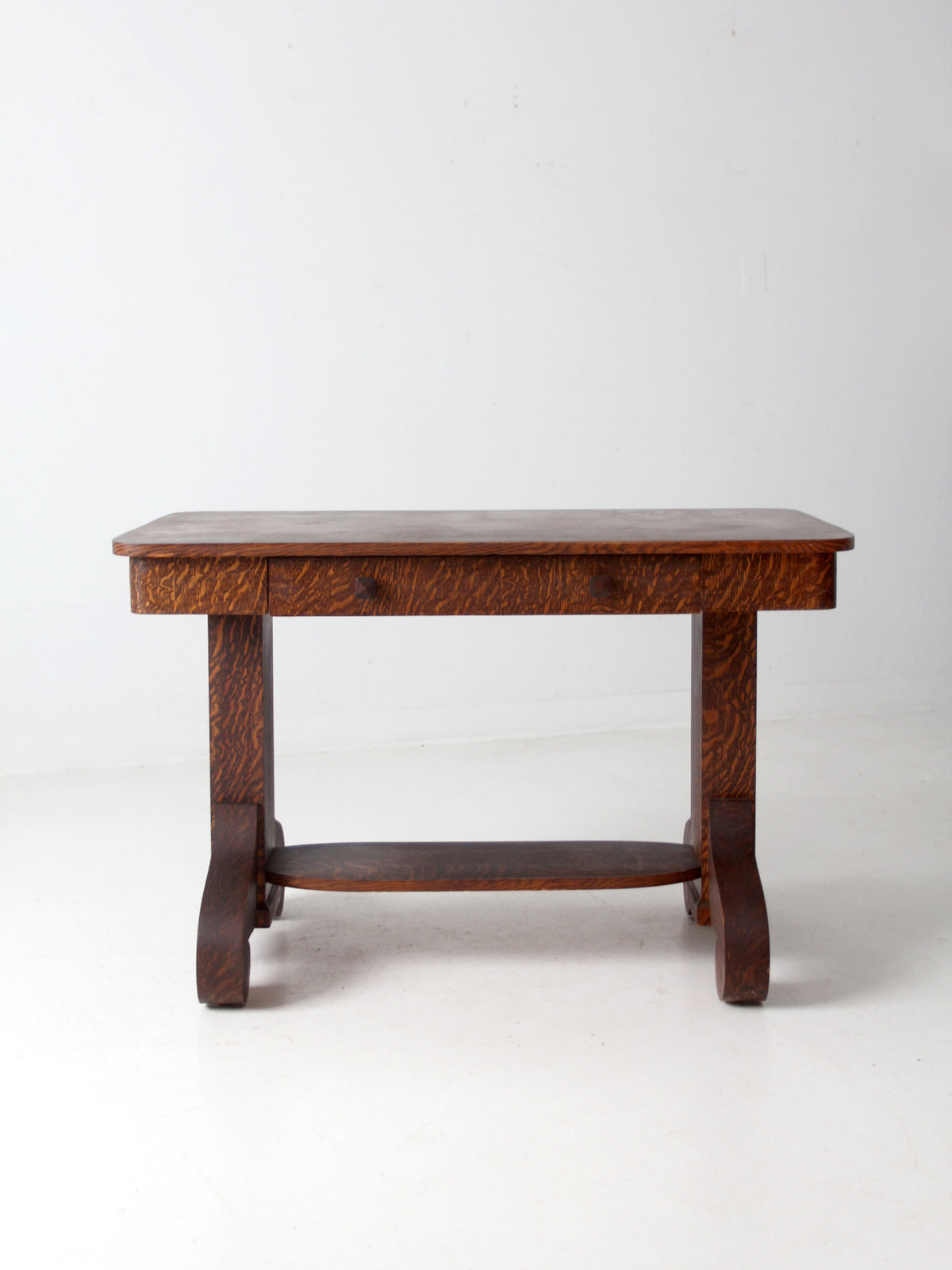 antique quarter sawn oak library table