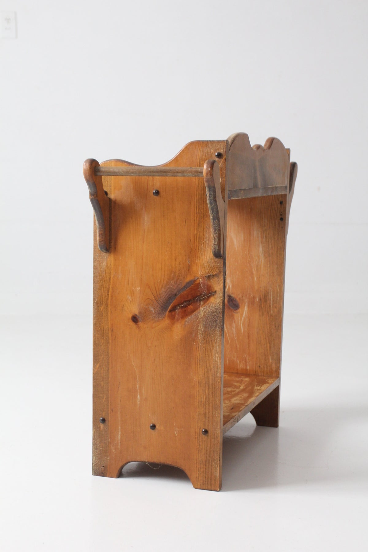 antique pine washstand with towel bars