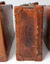 antique leather luggage set of 3