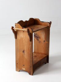 antique pine washstand with towel bars