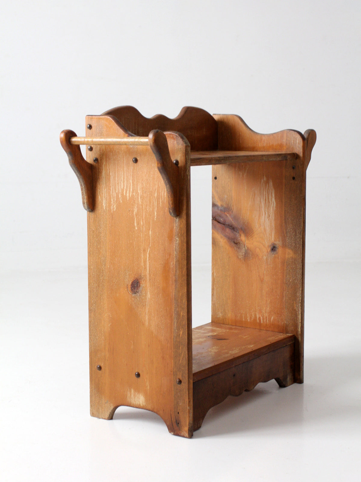 antique pine washstand with towel bars