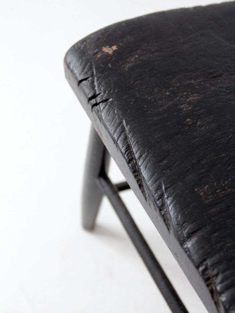antique black wooden stool