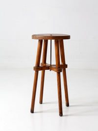 antique round wood stool | side table
