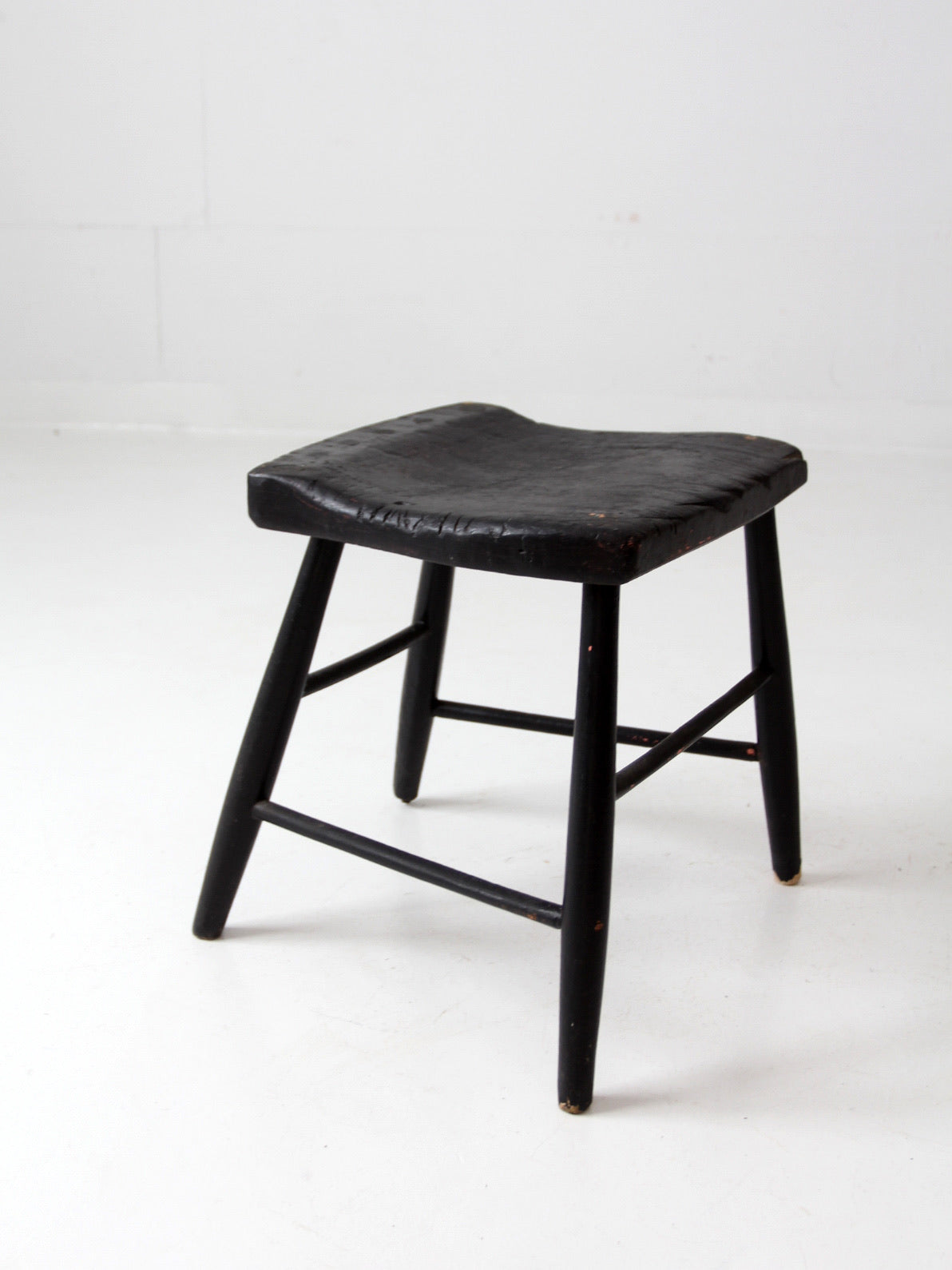 antique black wooden stool – 86 Vintage