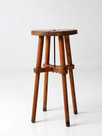 antique round wood stool | side table