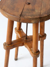 antique round wood stool | side table