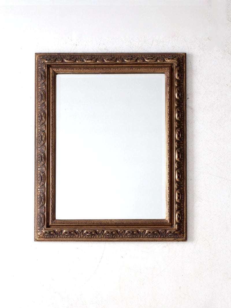 vintage gilt wood beveled wall mirror