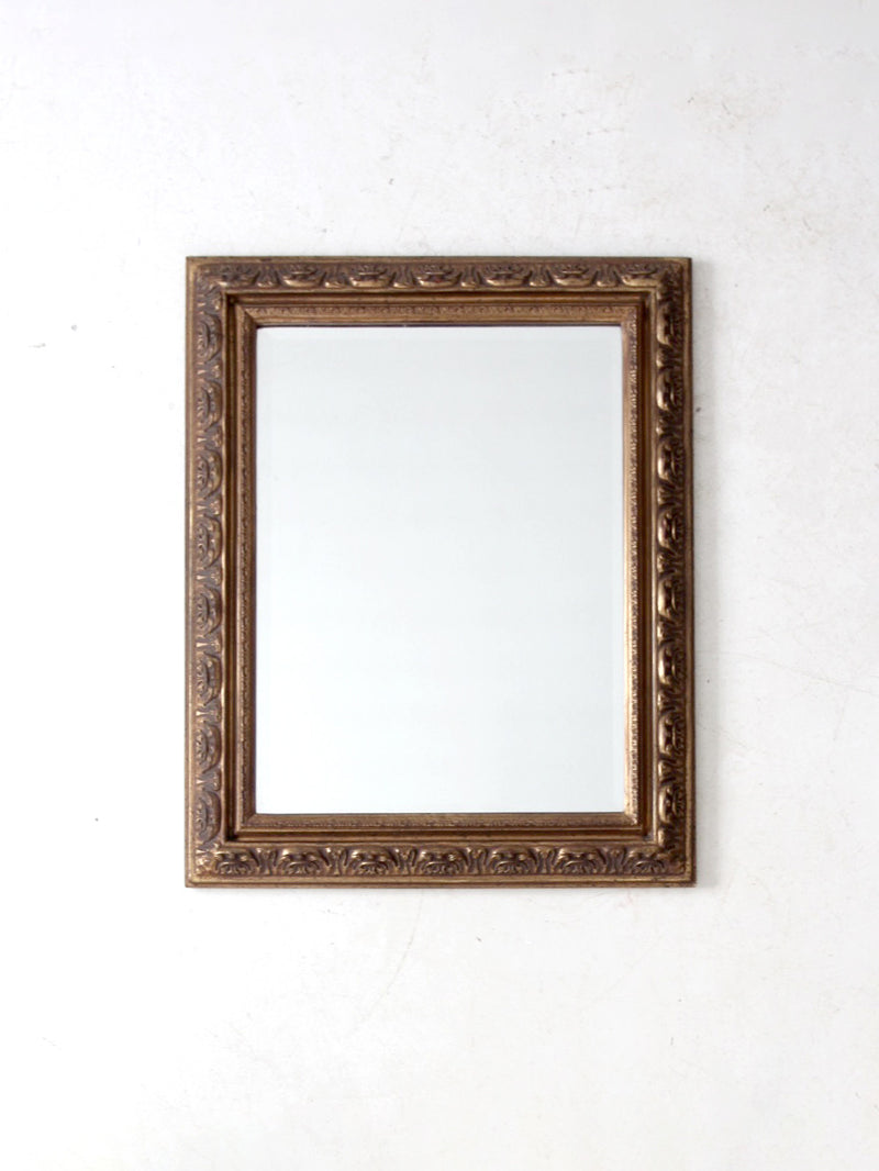vintage gilt wood beveled wall mirror