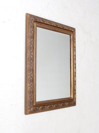 vintage gilt wood beveled wall mirror