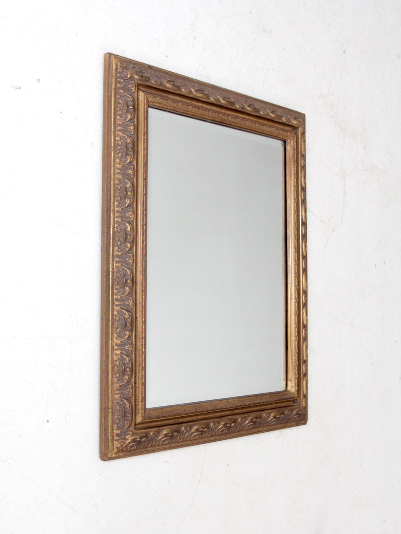 vintage gilt wood beveled wall mirror