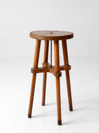 antique round wood stool | side table