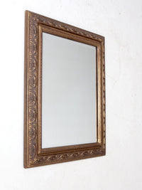 vintage gilt wood beveled wall mirror