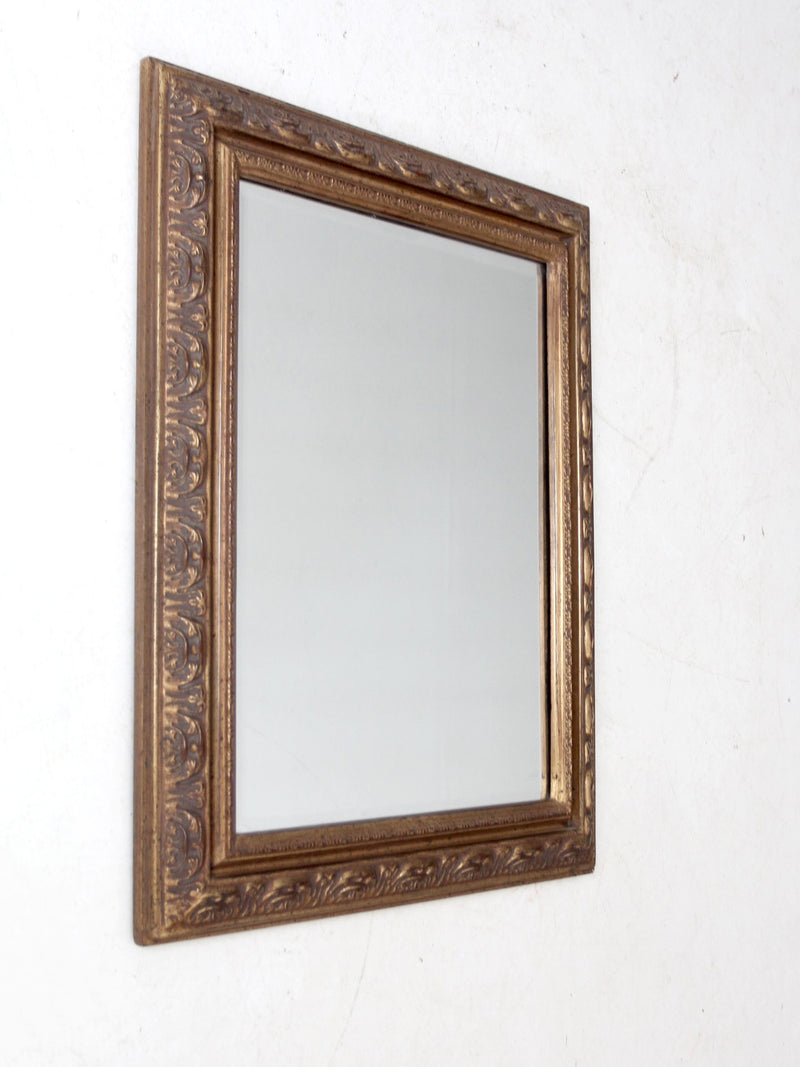 vintage gilt wood beveled wall mirror