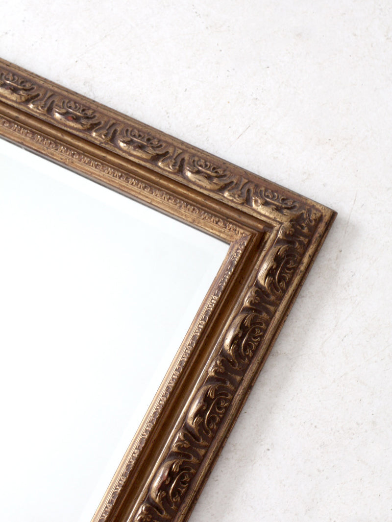 vintage gilt wood beveled wall mirror