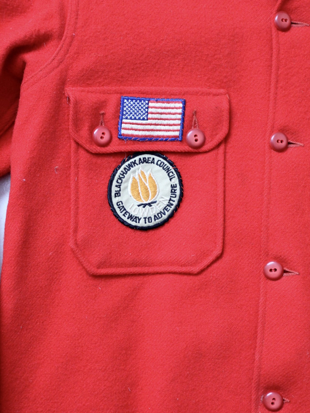 1970's〜 Patch Design Boy Scouts Wool Sh vintage 70s wool Boy Scout shirt with patches – 86 Vintage