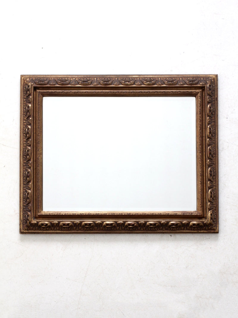 vintage gilt wood beveled wall mirror
