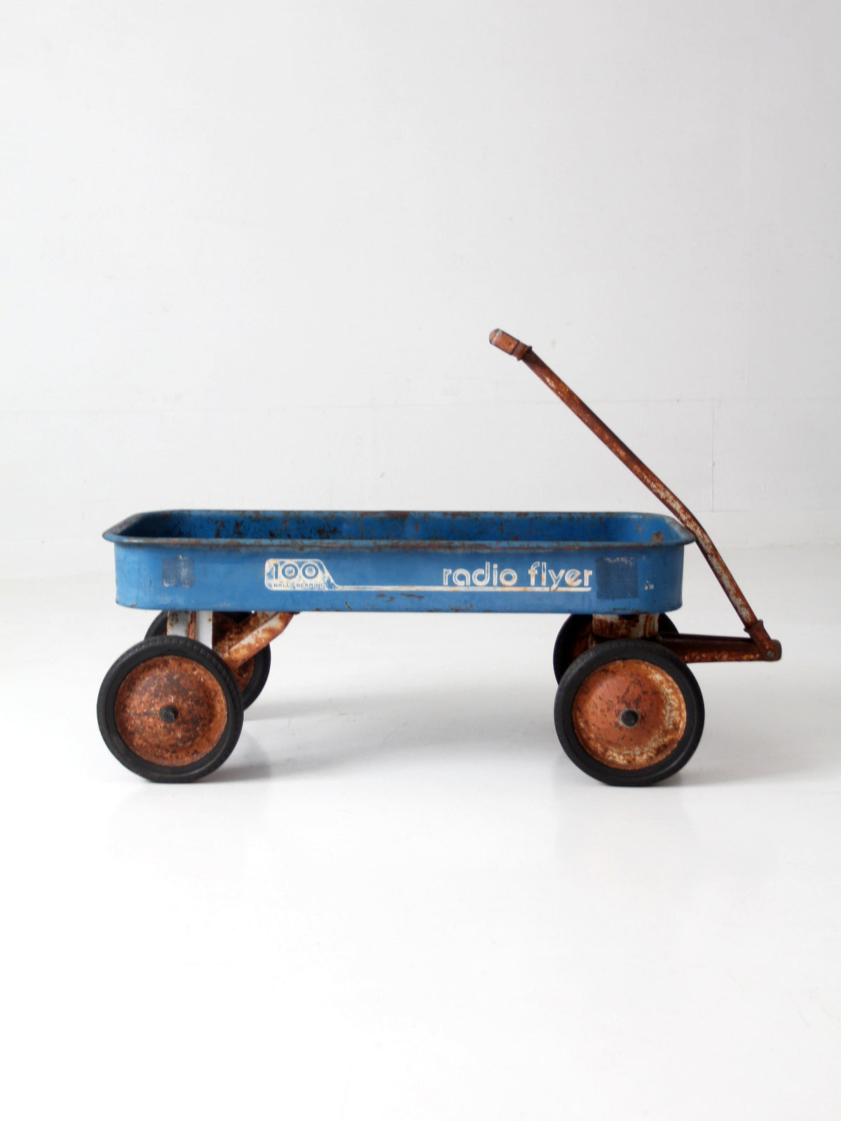 vintage 1970s Radio Flyer Model 100 blue metal wagon