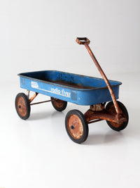 vintage 1970s Radio Flyer Model 100 blue metal wagon