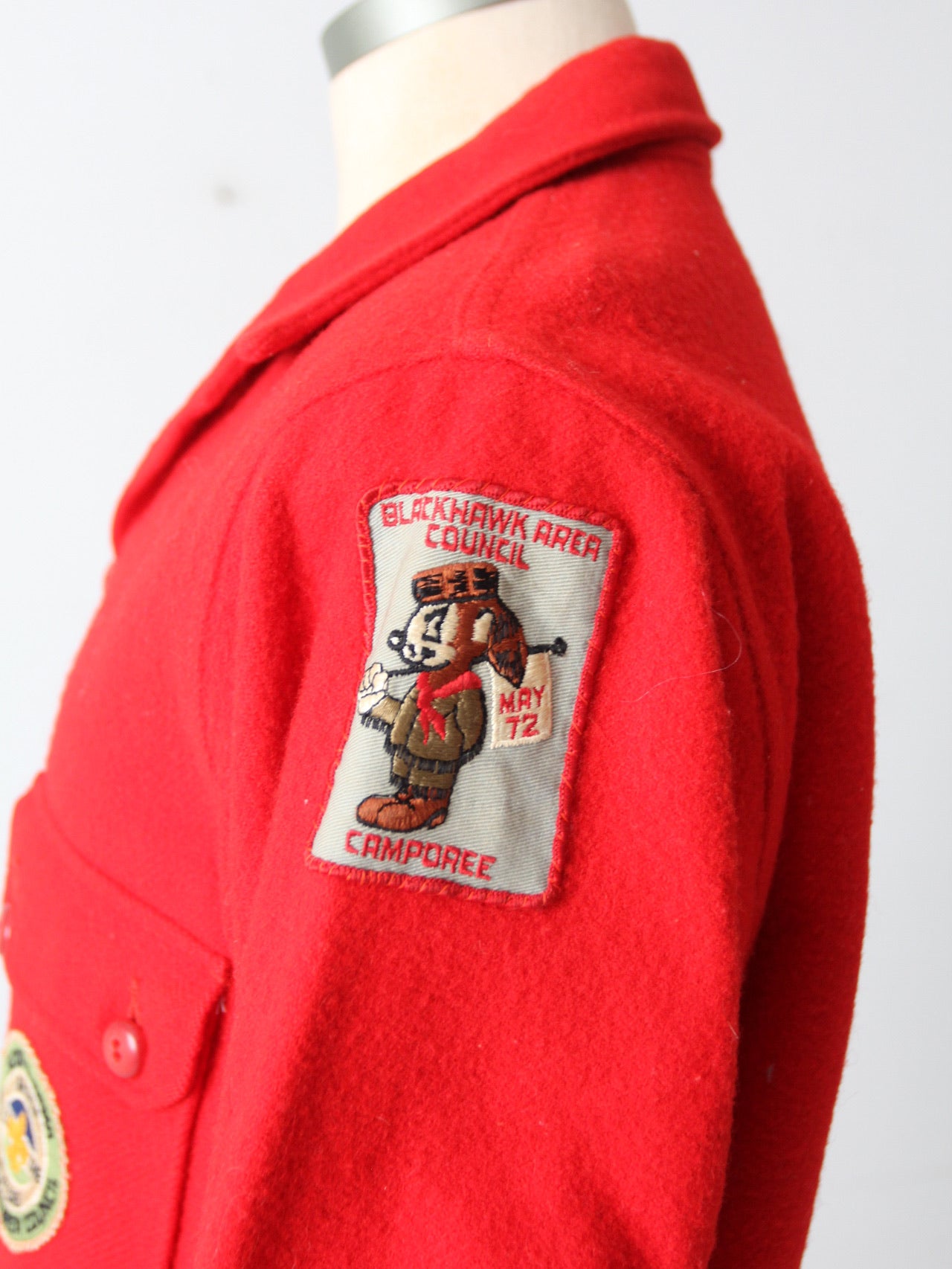1970's〜 Patch Design Boy Scouts Wool Sh vintage 70s wool Boy Scout shirt with patches – 86 Vintage