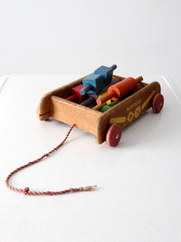 1950s Playskool wooden Wagon of Blocks