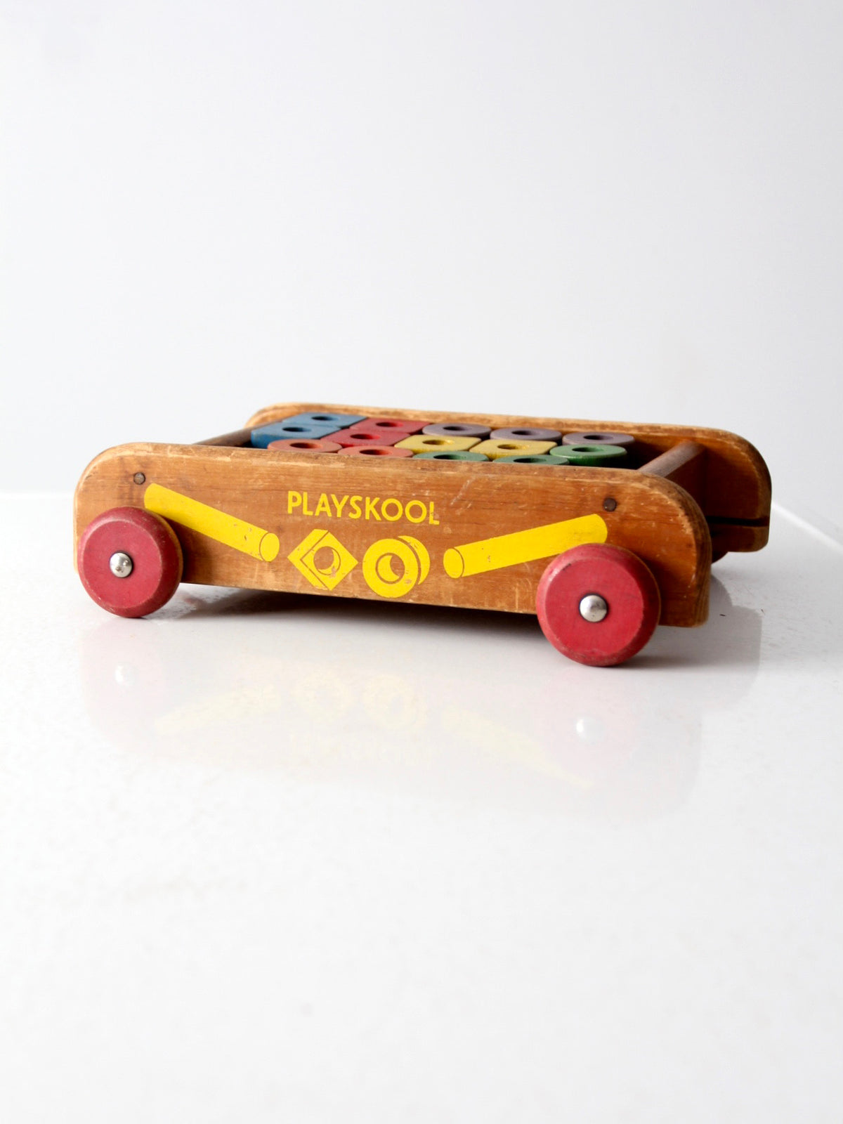 1950s Playskool wooden Wagon of Blocks