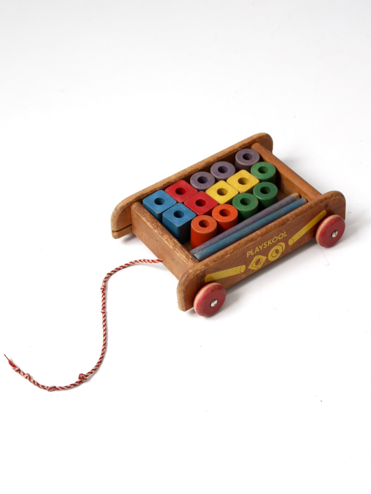 1950s Playskool wooden Wagon of Blocks