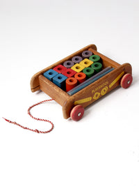 1950s Playskool wooden Wagon of Blocks