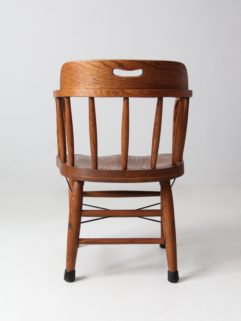 antique oak captain's chair