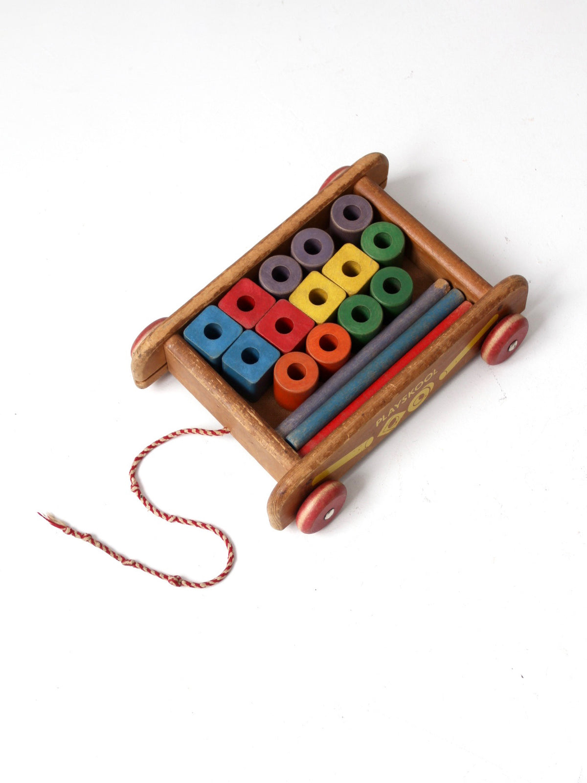 1950s Playskool wooden Wagon of Blocks