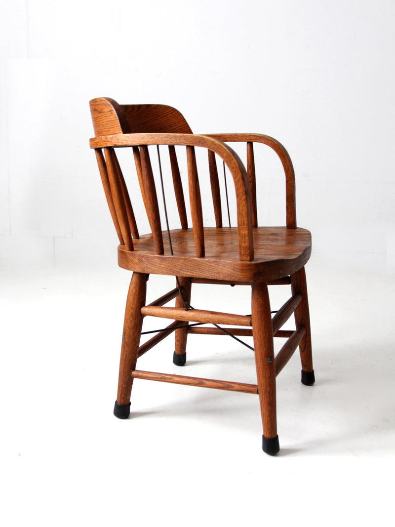 antique oak captain's chair