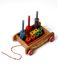 1950s Playskool wooden Wagon of Blocks