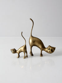 mid century brass cats pair