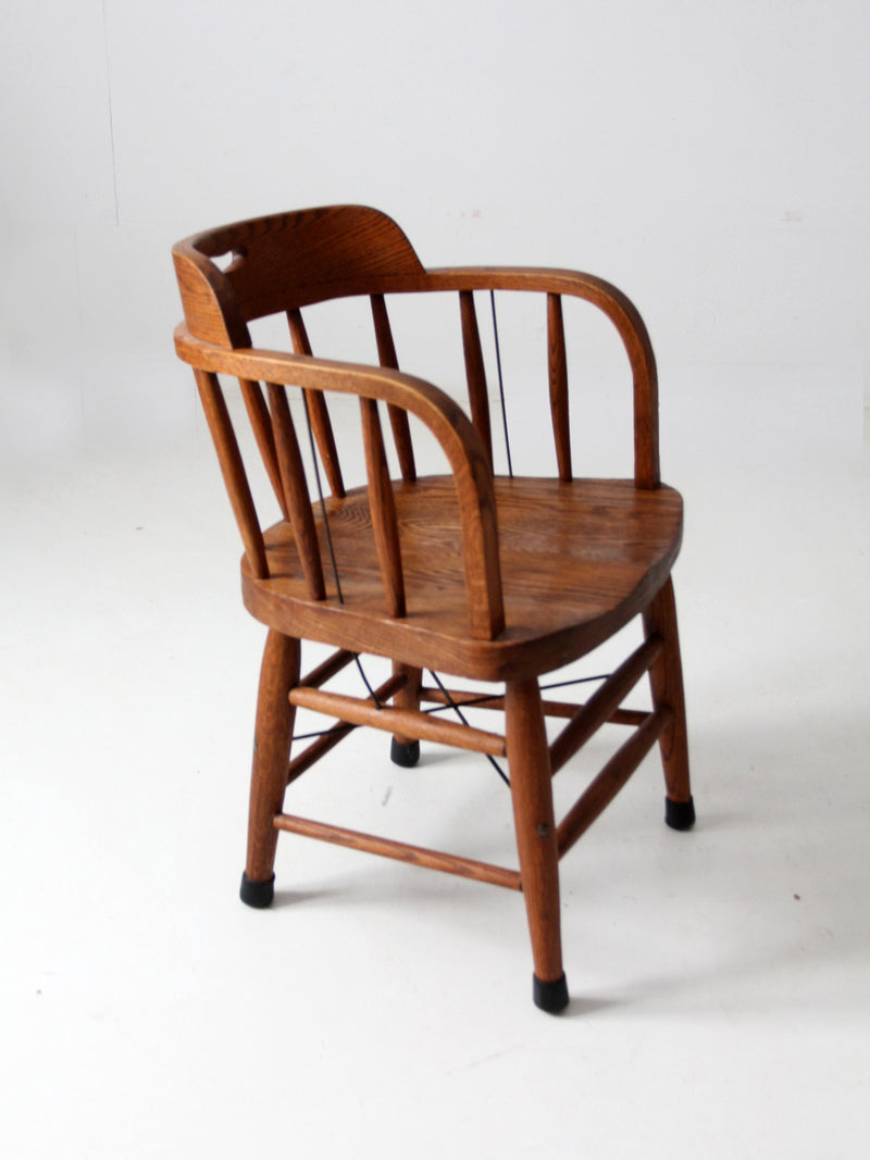 antique oak captain's chair