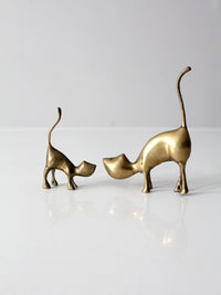 mid century brass cats pair