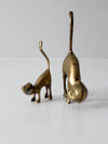 mid century brass cats pair