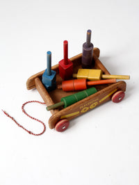 1950s Playskool wooden Wagon of Blocks